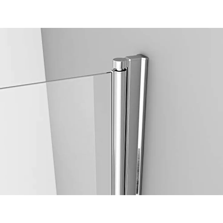 IMPTS Duschwand walk in dusche, glas Duschwand 2-teilig faltbar, Rahmenlos ESG Nano Glas, Breite: 70-120 cm, Höhe: 185-195 cm, Chrom/Aluminium/Edelstahl/Messing - Preisvergleich – Bild 6