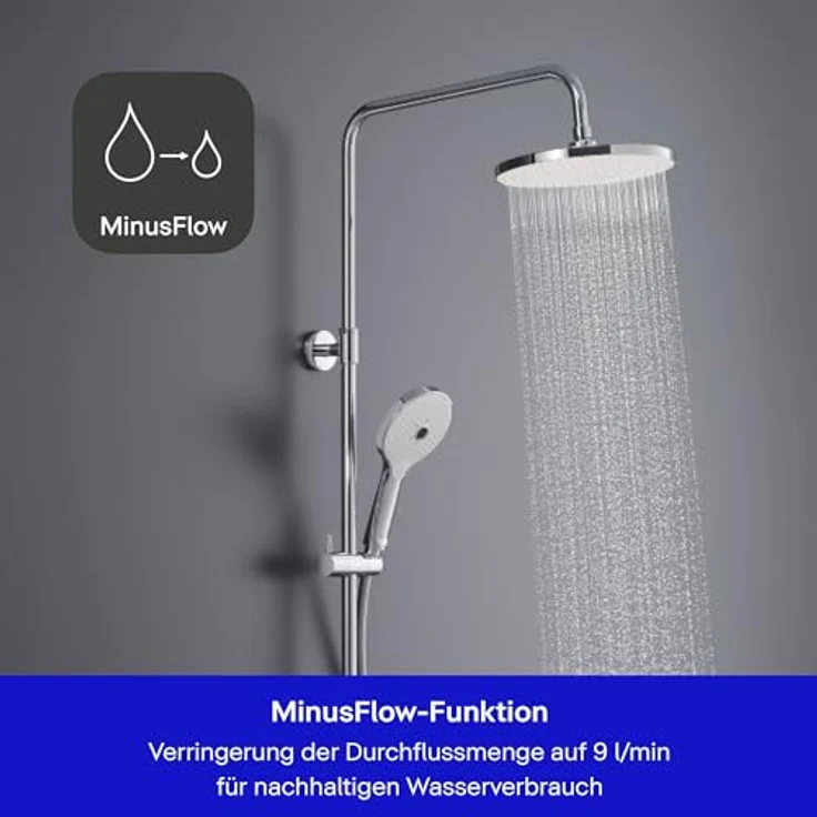 Duravit Shower Systems Duschsystem, Aufputz-Wandmontage mit Thermostatkartusche, höhenverstellbare Handbrause, 3 Strahlarten, inklusive HeatLock-Funktion und EasyClean-Technologie – Bild 2