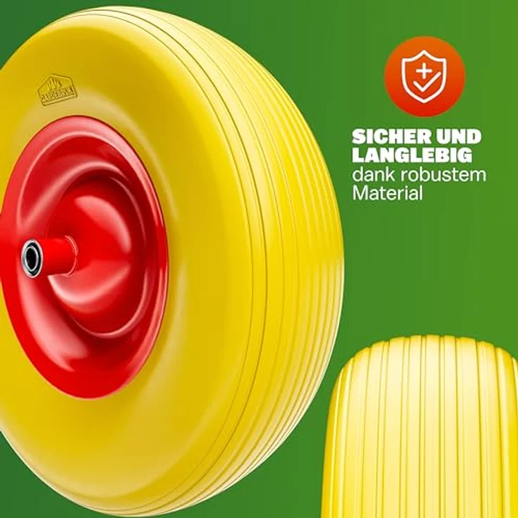 Schubkarren Rad Ersatzrad PU Gartenkarre 4.80/4.00-8 D 390mm 200 kg Schubkarrenreifen Achse Felge PU-Schaum – Bild 5