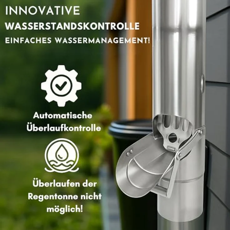 SAREI Regenrohrklappe Verzinkt DN 100, Regenwasserklappe mit integrierter Siebfunktion, wetterfest und korrosionsbeständig – Bild 2