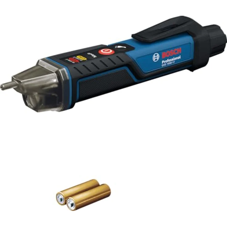 Bosch Professional GVD 1000-17, Hochleistungs-Spannungsprüfer mit IP67 Schutz, 24 V bis 1.000 V AC, rot/orange/grün leuchtende Spitze, Gürtelclip, Taschenlampe – Bild 1