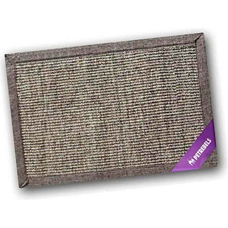 Petrebels Kratzmatte für Katzen 60 x 40 cm, Kratzteppich Premium Qualität, Sisalmatte Farbe Cappuccino