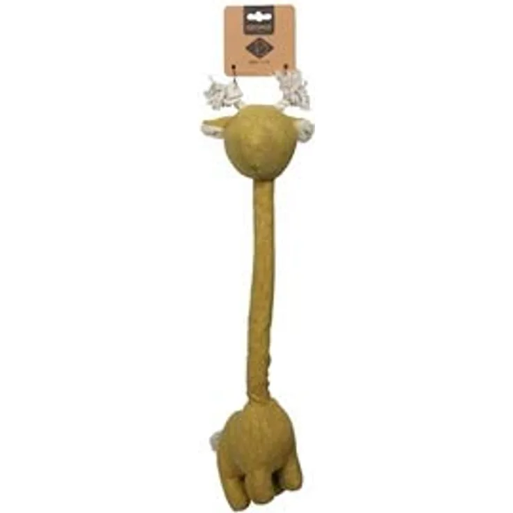 D&D Home, Edles Hundespielzeug Chenille George 20x52cm gelb Füllung 100% Polyester Feine Verarbeitung - Fellohren mit Quietscher im Rüssel für noch mehr Spielspaß für Hunde