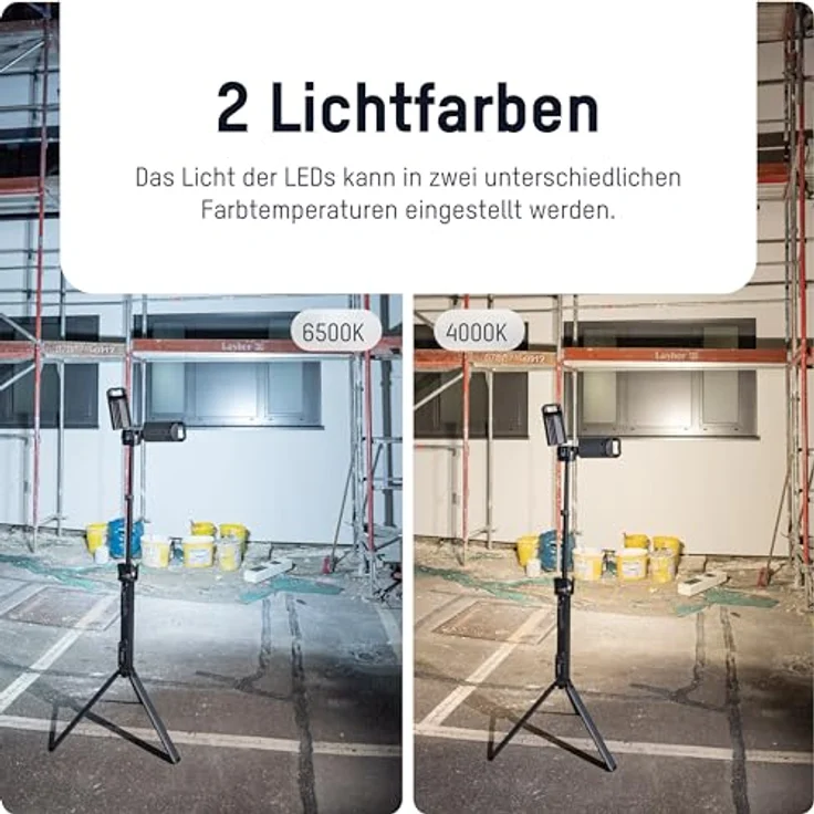 ANSMANN AG Taschenlampe Lampe Tripod-Worklight-WL5000, Arbeitsstrahler mit 5000 Lumen, schwarz/grau – Bild 3