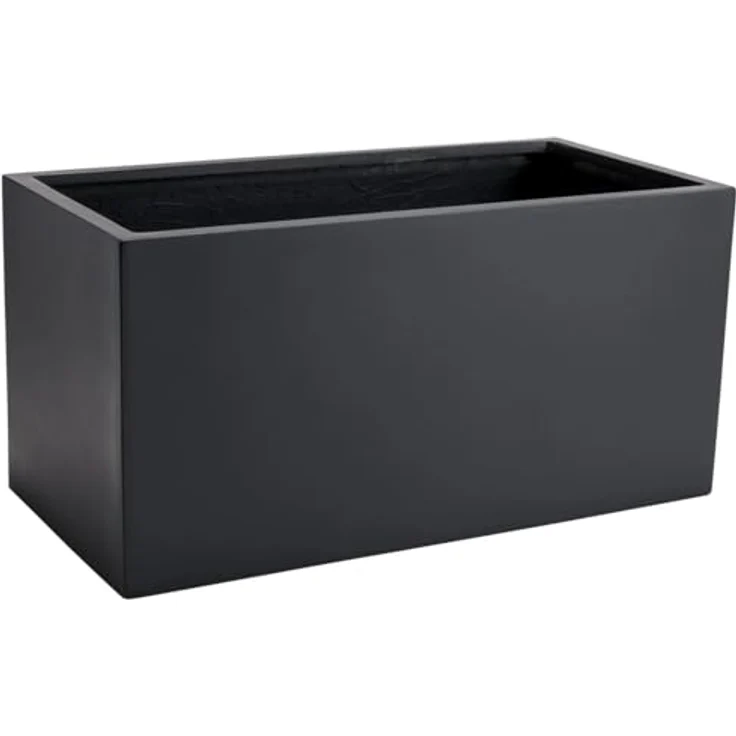 VIVANNO Pflanzkübel Fiberglas MAXI Kasten, anthrazit matt, wetterfest, 80x40x40 cm – Bild 1