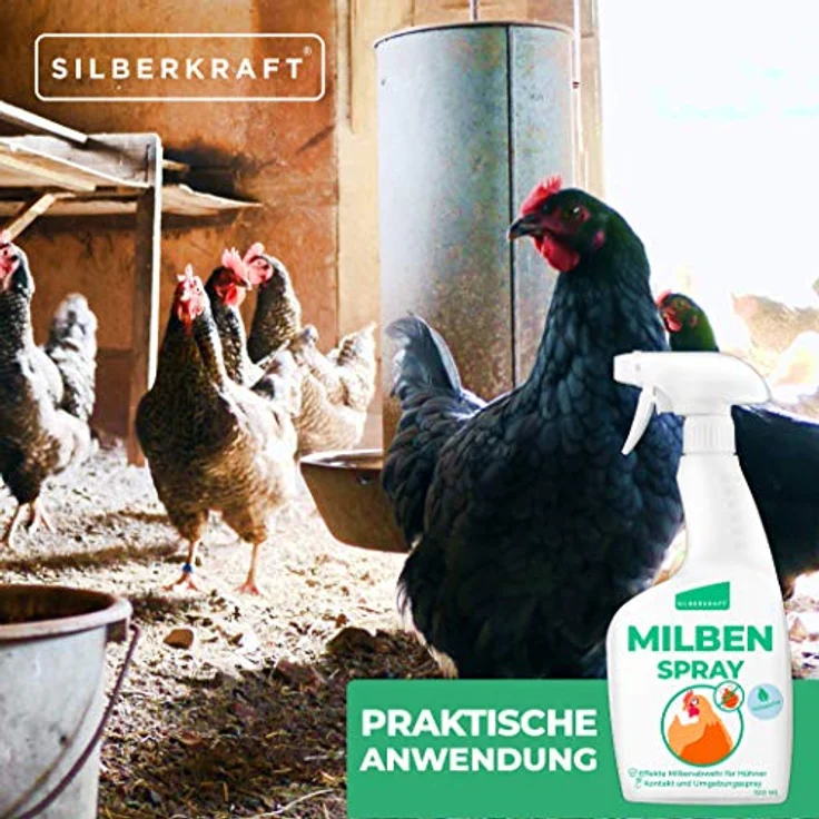 Silberkraft Milbenspray 500 ml für Hühner und Ziervögel, zuverlässiger Milbenschutz, effizientes und garantiert hilfreiches Anti-Milben-Mittel – Bild 4