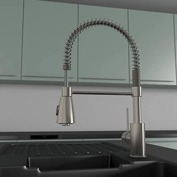 Lenz Küchenarmatur KALANI² in Nickel-Optik – mit verstellbarer Geschirrbrause – einfache Installation und hochwertige Verarbeitung - 46070322 – Bild 2