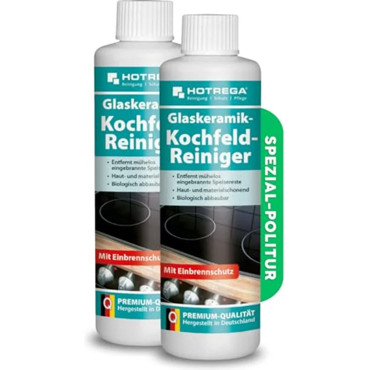 HOTREGA® Glaskeramik Kochfeld Reiniger, 250ml Spezial-Politur zur schonenden Reinigung und Pflege von Glaskeramik-Kochfeldern – Bild 1
