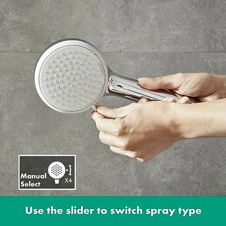hansgrohe Handbrause Croma 100 Vario 28535000, 10cm Brausekopf, verschiedene Strahlarten, für Durchlauferhitzer geeignet - Preisvergleich – Bild 4
