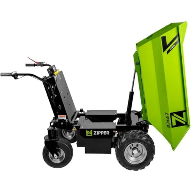 Zipper Raddumper ZI-ED500, elektrischer Kippdumper mit 48 V Akku, 32 Ah, 8 h Akkulaufzeit, ideal für Indoor-Transport – Bild 3