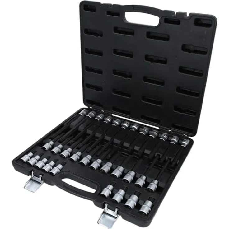 KS Tools 1/2" RIBE® Bit-Stecknuss-Satz, 32-tlg, mit kurzen, langen und extra langen Bit-Einsätzen, Chrom Vanadium im Kunststoffkoffer – Bild 1