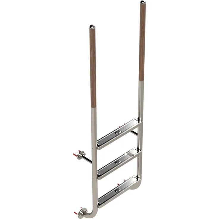 Eichenwald Poolleiter Modell 23 Roma, Edelstahl V4A mit 3 Stufen und einschraubbaren Griffstangen, Beckentiefe 1060mm