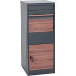 MCW Briefkasten G80, Großraumbriefkasten mit Zylinderschloss, für Päckchen und Großbriefe, schwarz