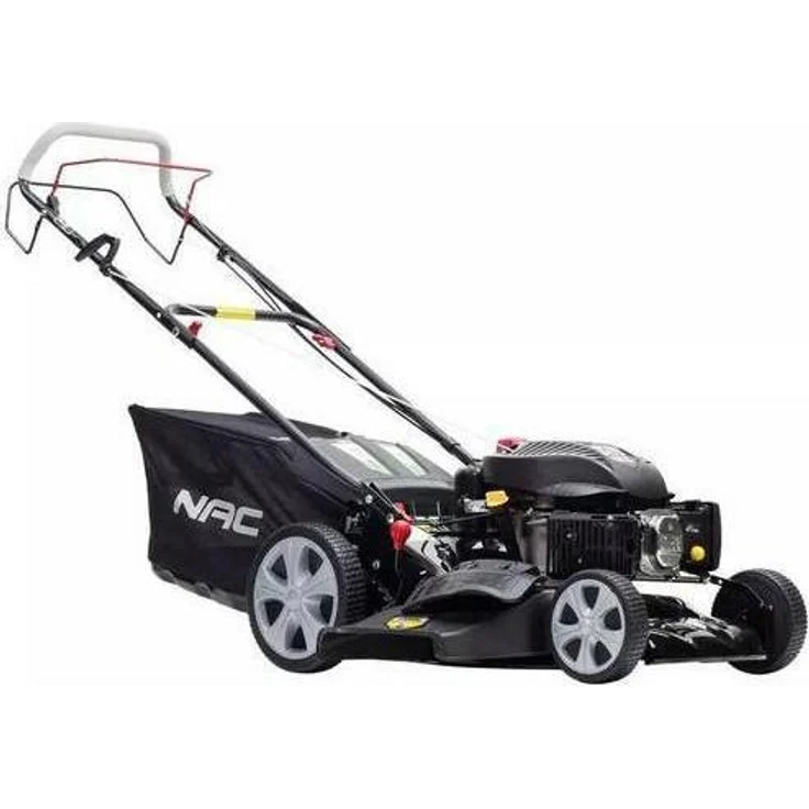 NAC LS46-146-H-NG, Benzin-Rasenmäher mit 146cc Motor, zentraler Schnitthöhenverstellung und 60-Liter-Netzbeutel