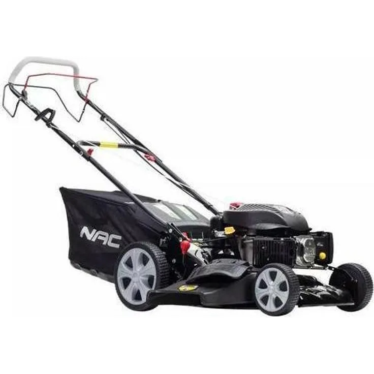 NAC LS46-146-H-NG, Benzin-Rasenmäher mit 146cc Motor, zentraler Schnitthöhenverstellung und 60-Liter-Netzbeutel