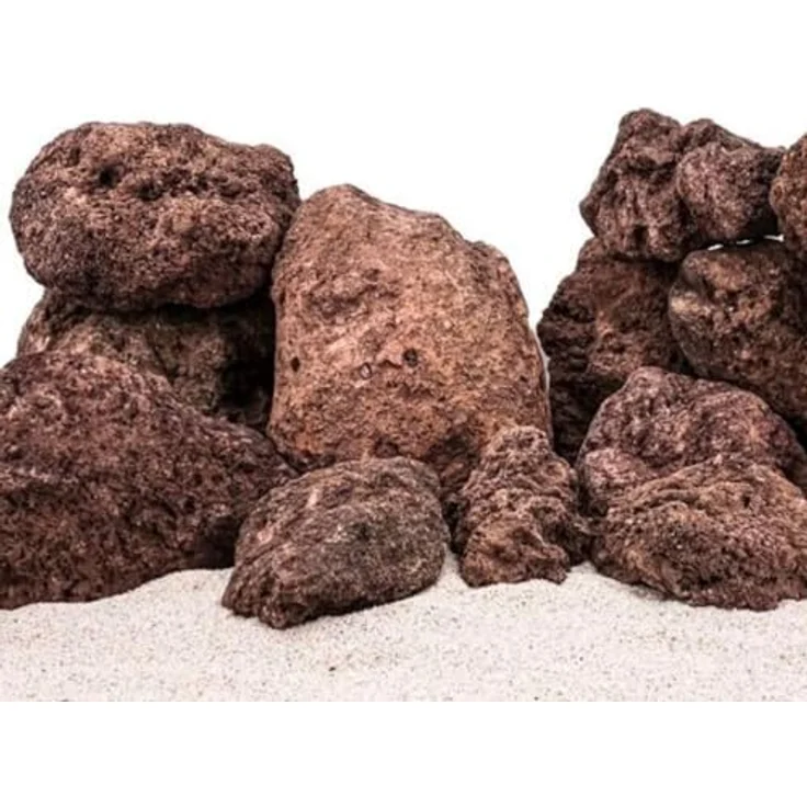 AquaOne Aquarium Steine Rote Lavasteine I Natursteine Lava 25kg Mix Größe M-XL I Aquascaping Gestein für Tank I Lavagestein Dekoration Aquascape Deko – Bild 1