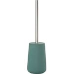 Zone Denmark Nova Toilettenbürste, Klobürste aus Porzellan und Edelstahl, WC Bürste mit Bürstenhalter, Soft-Touch-Beschichtung, Durchm. 10,3 cm, Höhe 37 cm, Petrol Green