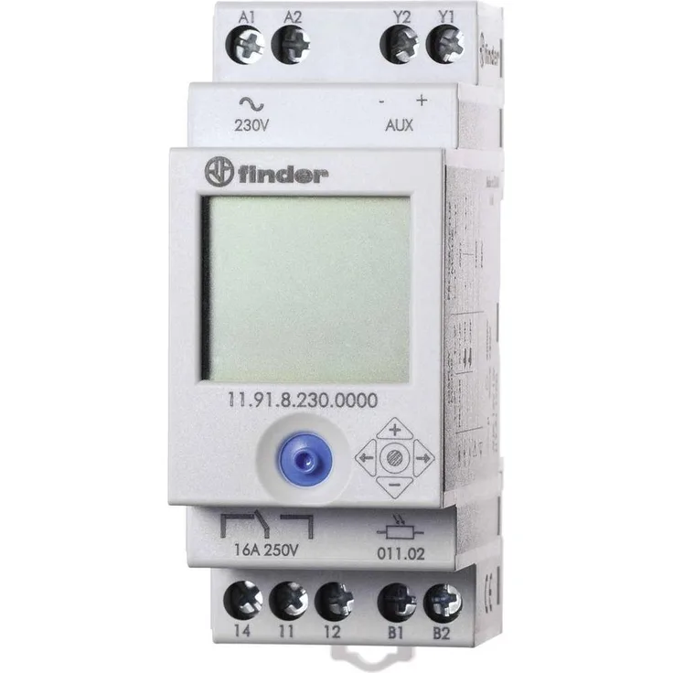 Finder Dämmerungsschalter mit Zeitschaltuhr, 230 V AC, 1 Wechsler, IP54, für Leuchtenlasten bis 2000 W