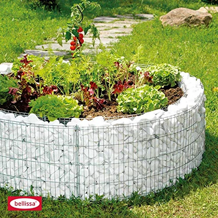Bellissa Gabionen-Hochbeet rund Ø 146 cm x H 40 cm silber - Preisvergleich – Bild 3