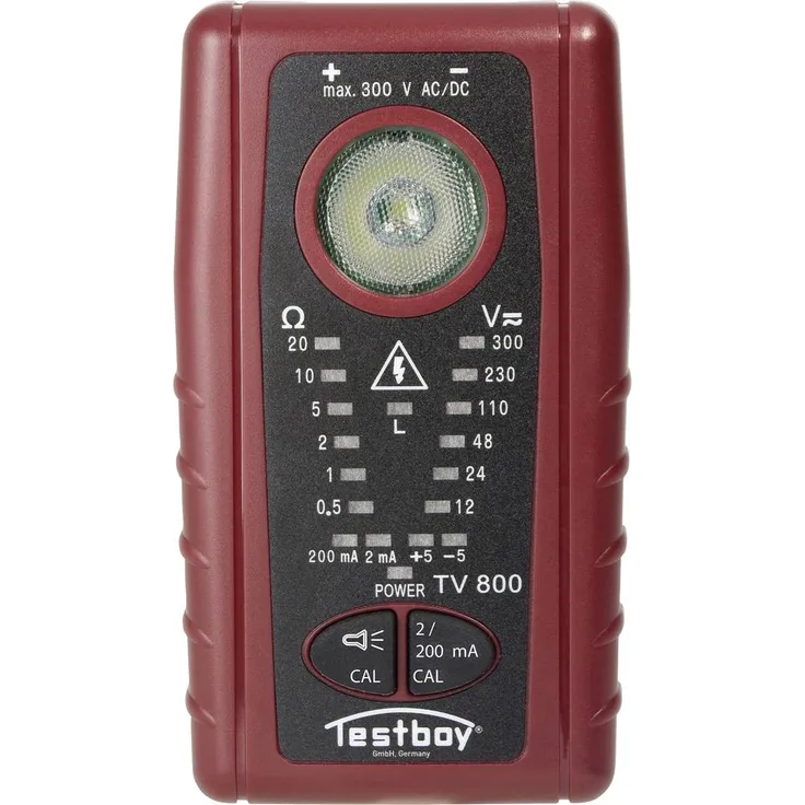 Testboy TV 800, Durchgangsprüfgerät CAT III 300V Akustik mit LED-Taschenlampe und berührunglosem Spannungssensor