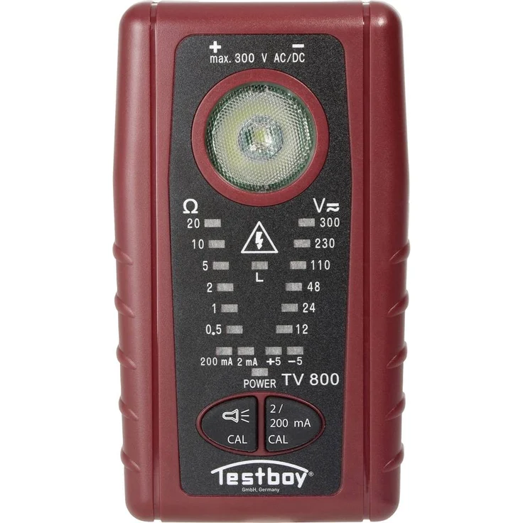 Testboy TV 800, Durchgangsprüfgerät CAT III 300V Akustik mit LED-Taschenlampe und berührunglosem Spannungssensor
