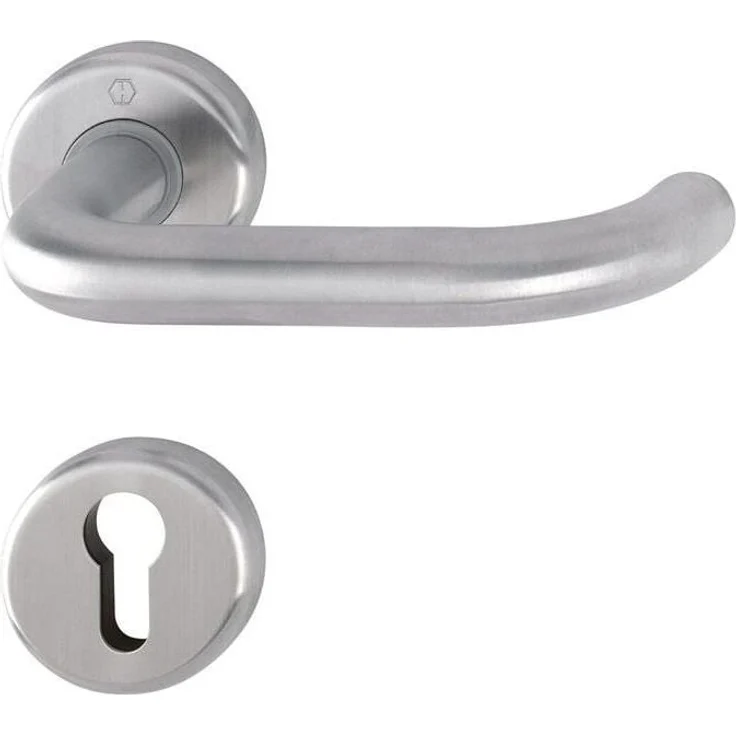 Hoppe Rosettengarnitur Baden E1388Z/17KV/17KVS, Edelstahl, für Türstärke 37-42 mm, DIN links/rechts, PZ Lochausschnitt, verdeckte Befestigung