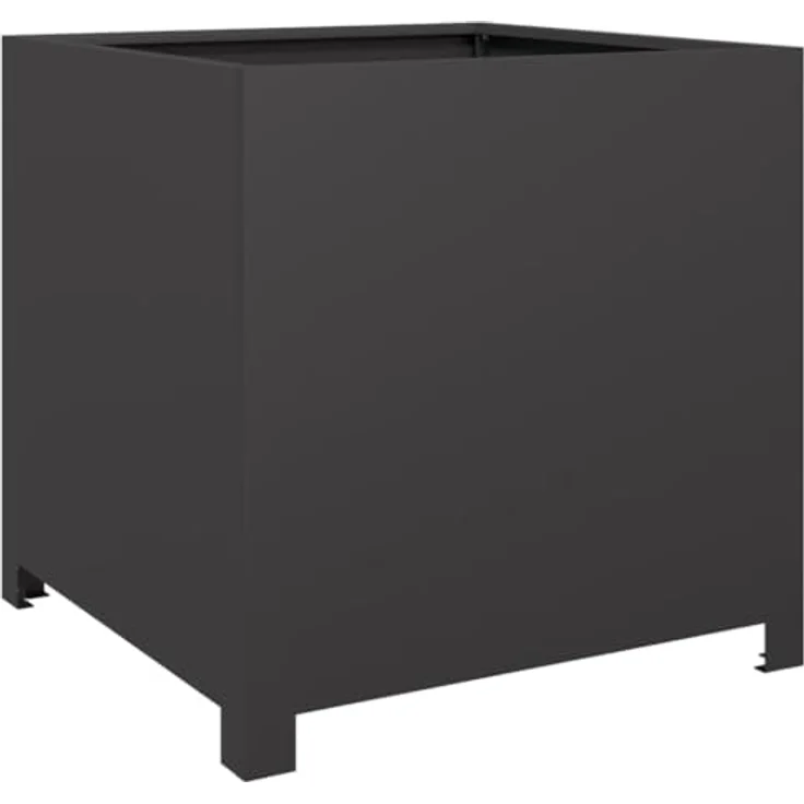 vidaXL Pflanzkübel Schwarz 50x50x50 cm Stahl, rostbeständig und strapazierfähig, Unkraut- und Schädlingsschutz – Bild 1