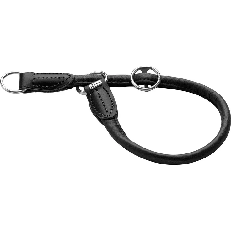 Hunter Tierbedarf Hunde-Halsband Dressurhalsung Round & Soft Canadian Up schwarz - Premiumleder, fellschonend, Made in Germany – Bild 1