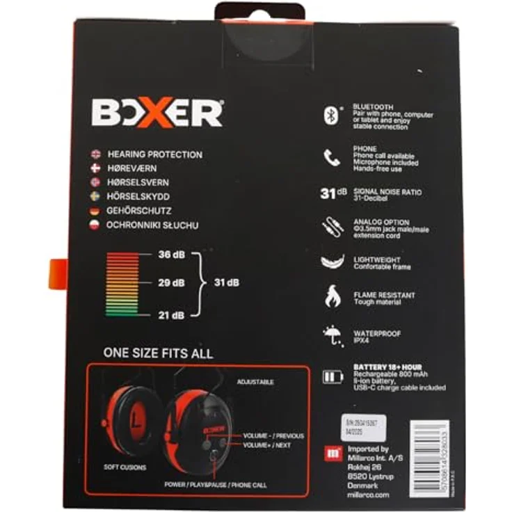 Boxer Gehörschutz, Hearing Protection mit 5.3 Bluetooth, schwarz – Bild 6