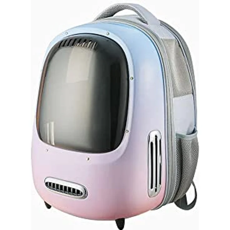 PETKIT Breezy 2 Smart Cat Carrier pink/Blue, belüftete Katzentransporttasche, Transportrucksack mit Belüftungssystem, Katzenrucksack mit App-Steuerung, Reiserucksack mit Belüftung für Katzen – Bild 4