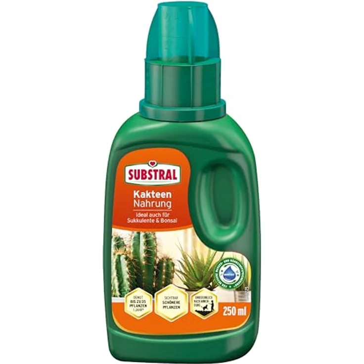 Substral Kakteen Nahrung 250 ml – Flüssigdünger mit NPK 5-3-7 für gesunde Kakteen und Sukkulenten, einfach anzuwenden