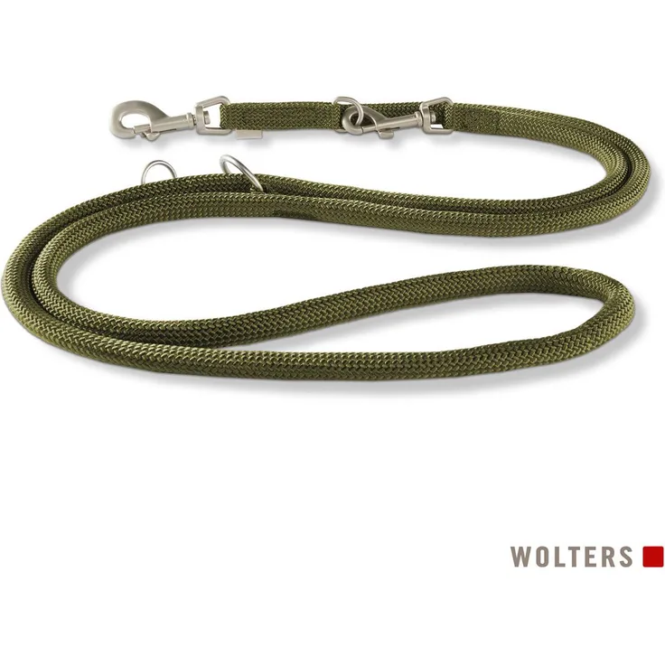 Wolters Hundeleine Führleine K2 extra-lang olive, Robustes Taumaterial, 3,00 m lang