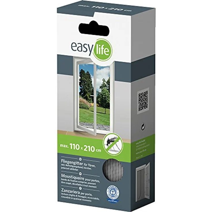 easy life Insektenschutz-Gitter-Tür 110 x 210 cm weiß mit Klettband – Bild 2