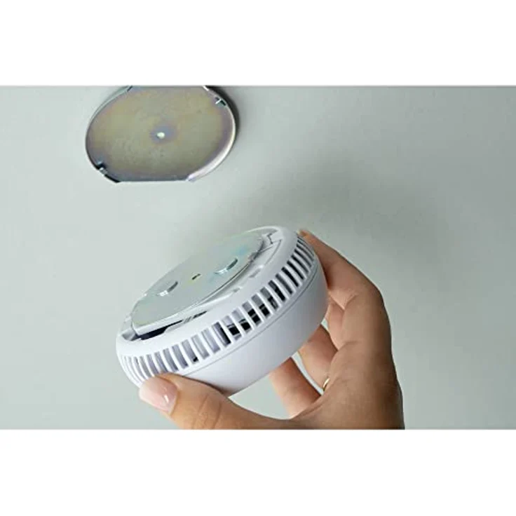 UNITEC Rauchwarnmelder mit Magnethalterung, Montage ohne Werkzeug und Bohren, mit starken 3M Klebepads für sicheren Halt, mit LED-Funktionsanzeige, Alarm bei Rauchentwicklung mit 85 dB – Bild 2