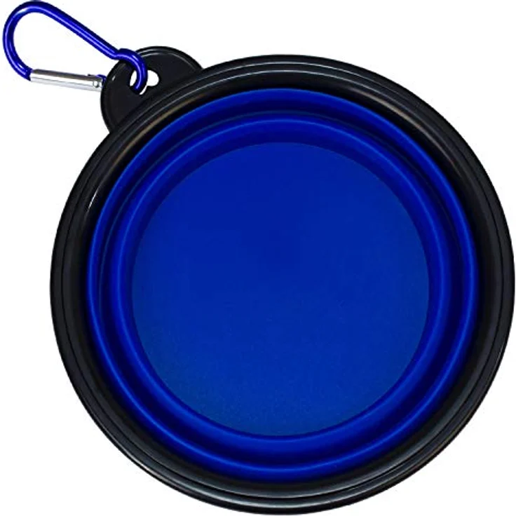 ARQUIVET Futternapf und Wassernapf für Hunde und Katzen, faltbar, aus Silikon, für Haustiere, Blau, Reise-Futternapf für Hunde und Katzen, 13 x 5 cm – Bild 4