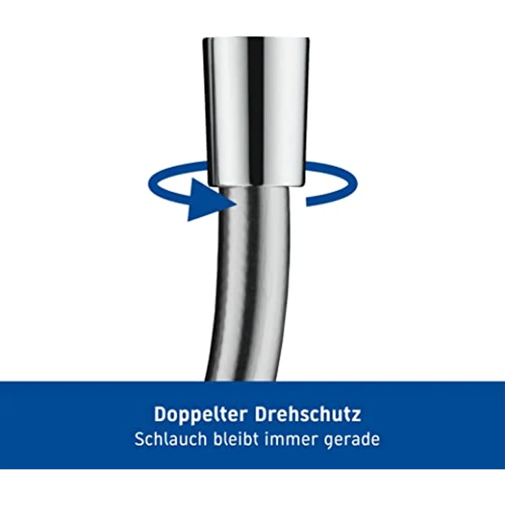 Duravit Universal Brauseschlauch, flexibler Duschschlauch 1,25 m mit Verdrehschutz, knickfest, Chrom – Bild 4