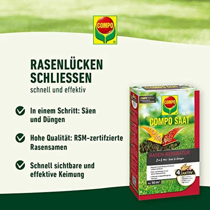 COMPO Rasen-Reparatur-Mix, 1,2 kg für 50 qm – Bild 9