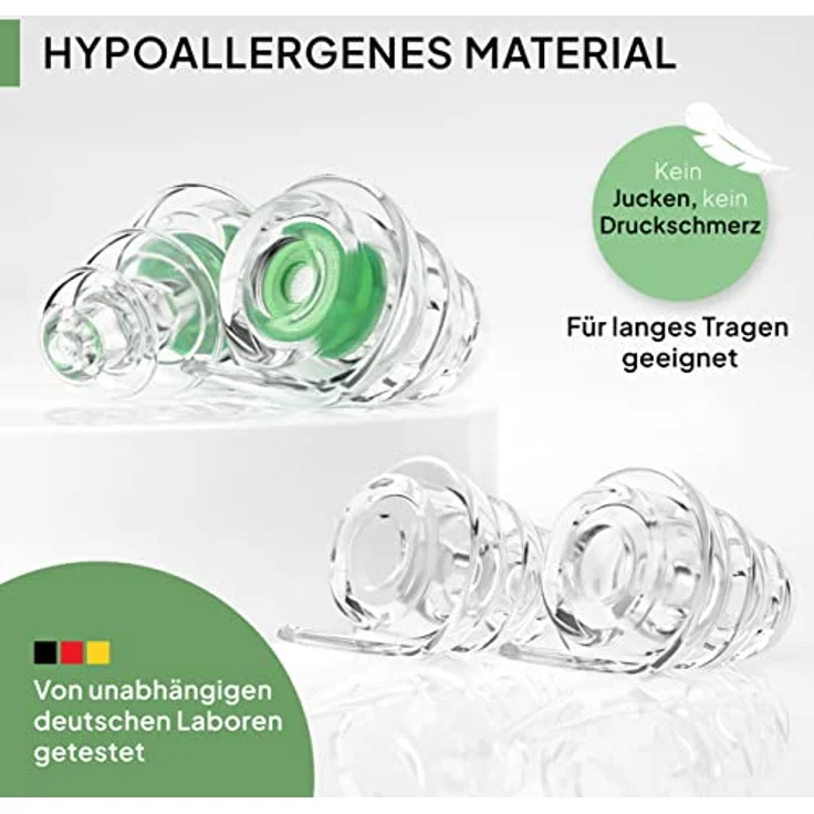 Senner Gehörschutzstöpsel MusicPro Hi-Fi Ohrstöpsel für Musiker, SNR 20 dB, transparent, ideal für Konzerte und Festivals, hypoallergen, mit Aluminium Behälter – Bild 8