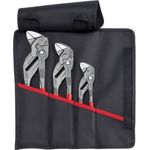 Knipex 00 19 55 S11, 3-teiliges Zangenset in hochwertiger Rolltasche, Zangenschlüssel 180, 250 und 300 mm