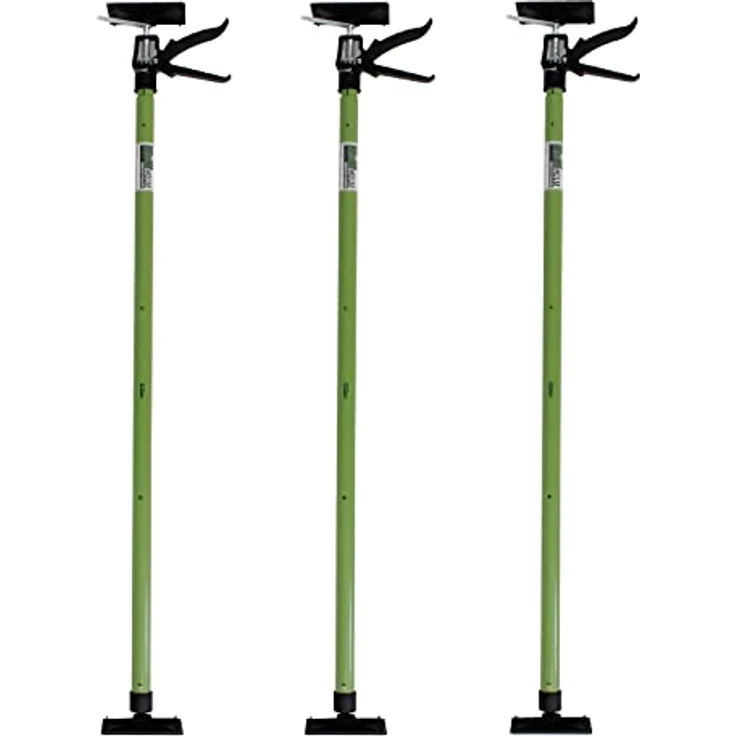 Baumarktplus 3x Profi Einhandstütze, Teleskopstütze bis 290 cm, stabile Montagestütze mit abnehmbaren Druckplatten und verstellbar bis 45 Grad, max. Last 30 kg – Bild 1
