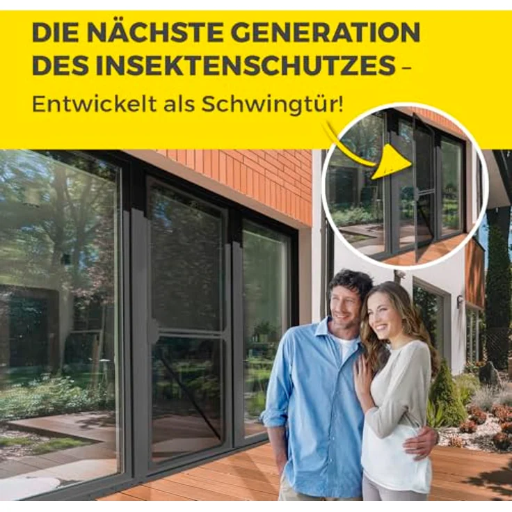 EASYmaxx Insect Protect Fliegengitter Balkontür, Teleskop Insektenschutz ohne Bohren, max. 122 x 285 cm, integriertes Netz, magnetischer Verschluss – Bild 2