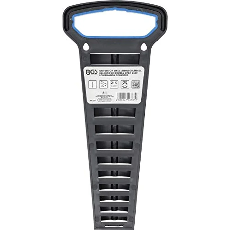 BGS TECHNIC Halter für Maul-/Ringschlüssel 12 Auflagen, Wandmontage, 2-Komponenten-Griff, schwarz – Bild 2