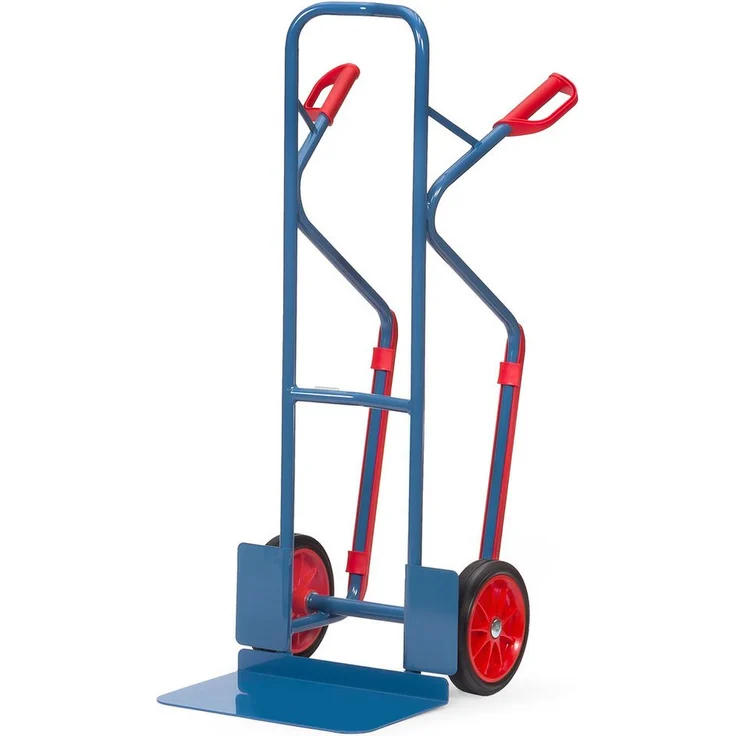 FETRA Sackkarre Stapelkarre B1331V, Stahlrohr mit Stahlblechschaufel, pulverbeschichtet blau RAL 5007, Sicherheitsgriffe, Vollgummibereifung