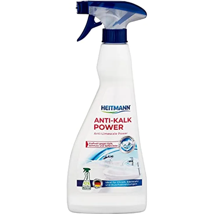 HEITMANN Anti-Kalk Power-Spray - Dreifach Stark gegen Schmutz, Kalk und Seifenrest - Dermatologisch geprüft