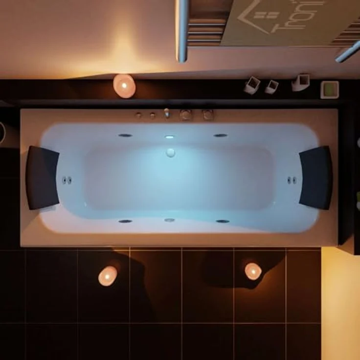 TroniTechnik Whirlpool Badewanne IOS 170cm x 75cm inkl. Spülfunktion, Hydromassage und Farblichtherapie – Bild 5