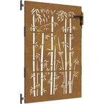 vidaXL Gartentor 85x125 cm Cortenstahl Bambus-Design, wetterfester Stahl in Rostoptik, abschließbar