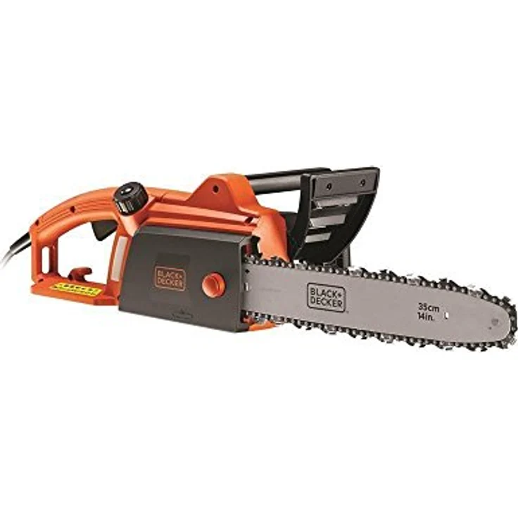 Black+Decker Elektro-Kettensäge CS1835 Motorsäge - 1800W, 35 cm Schwertlänge 12.5m-s Kettengeschwindigkeit, rückschlagarm, Kettenbremse schwarz orange – Bild 2