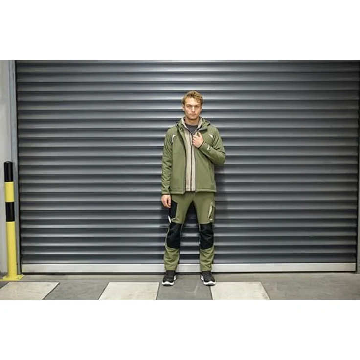 Uvex Safety uvex suXXeed craft, Softshelljacke in grün khaki, XXL mit weitenverstellbarer Kapuze und Reflexdetails – Bild 6