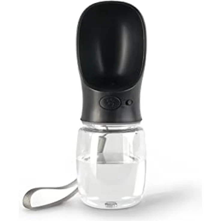 lionto 350ml Wasserflasche für Hunde tragbar auslaufsicher Trinkflasche für unterwegs Wasserspender, schwarz - Preisvergleich – Bild 1