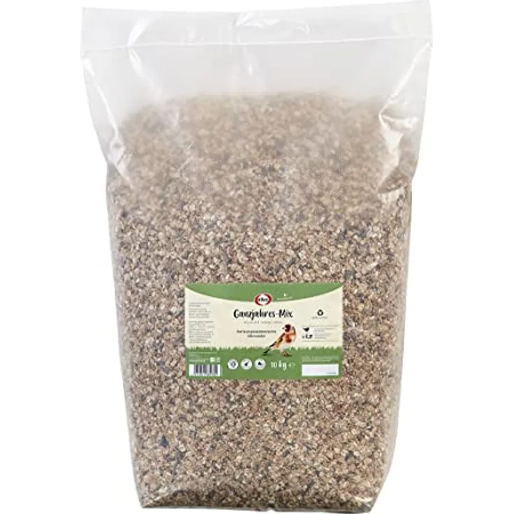 Elles Ganzjahres-Mix 10kg I Natürliches, reichhaltiges Premium Wildvogelfutter | Ambrosia kontrolliert I Perfekt für alle Jahreszeiten & Vogelarten